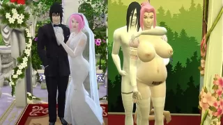 La Boda de Sakura Parte 4 Naruto Hentai Esposa Obediente y Domesticada Preñada de sus casas al frente de su Marido Cornudo y Triste Netorare